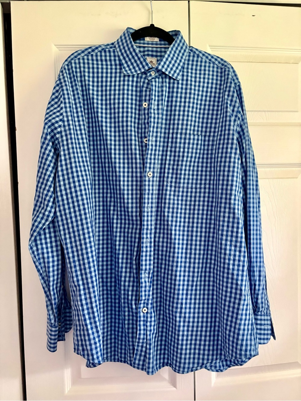 Peter Millar Blue Gingham Button-Down Shirt